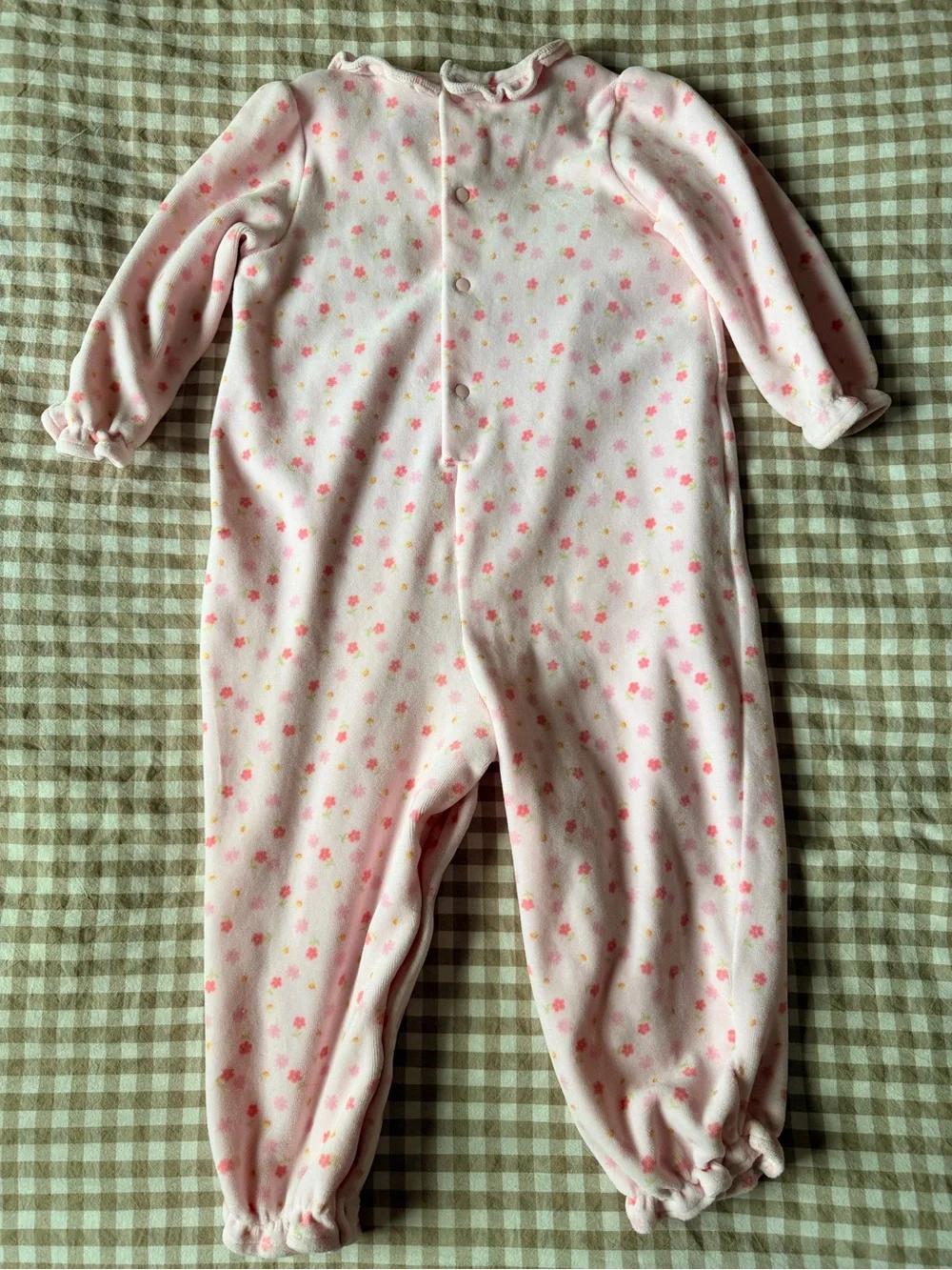 Vintage Baby Pink Floral One-Piece for toddlers